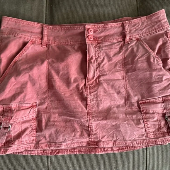 American Eagle orange Button Cargo Skirt - Picture 2 of 3